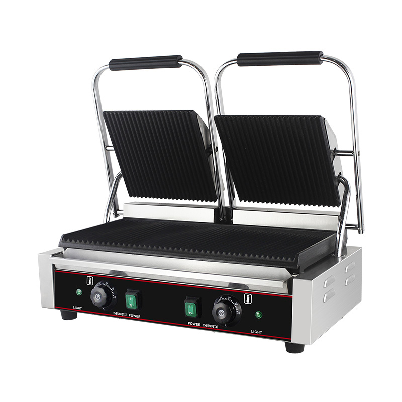 Máquina eléctrica comercial de la cocina de la parrilla de Panini de las placas dobles del acero inoxidable